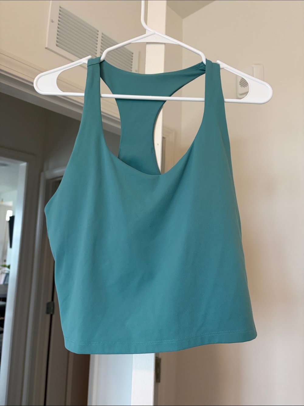 Fabletics Teal Racerback Crop Top